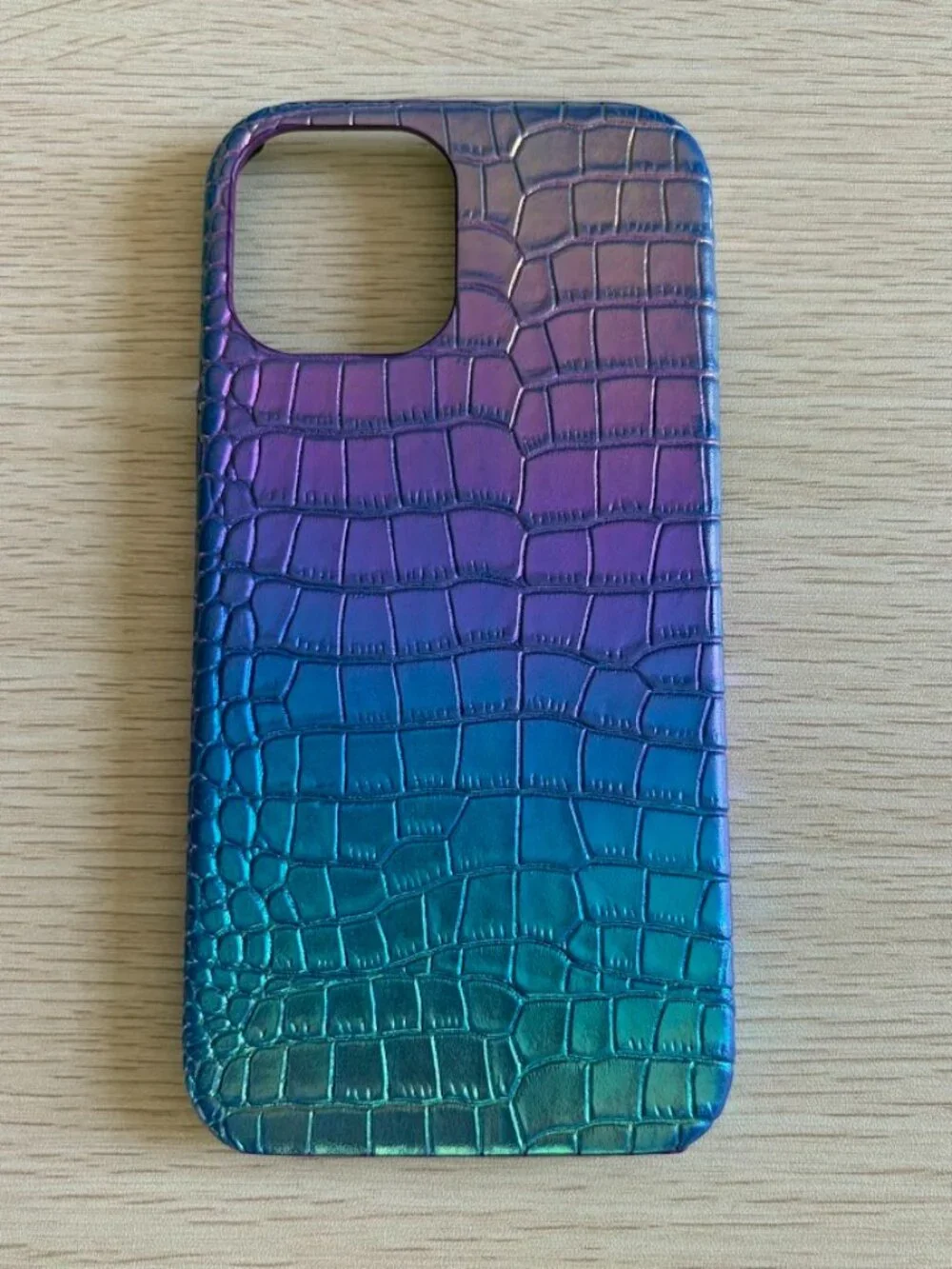 4 for $12 Iridescent Purple Blue Croc Embossed iPhone 12 Pro Max Case